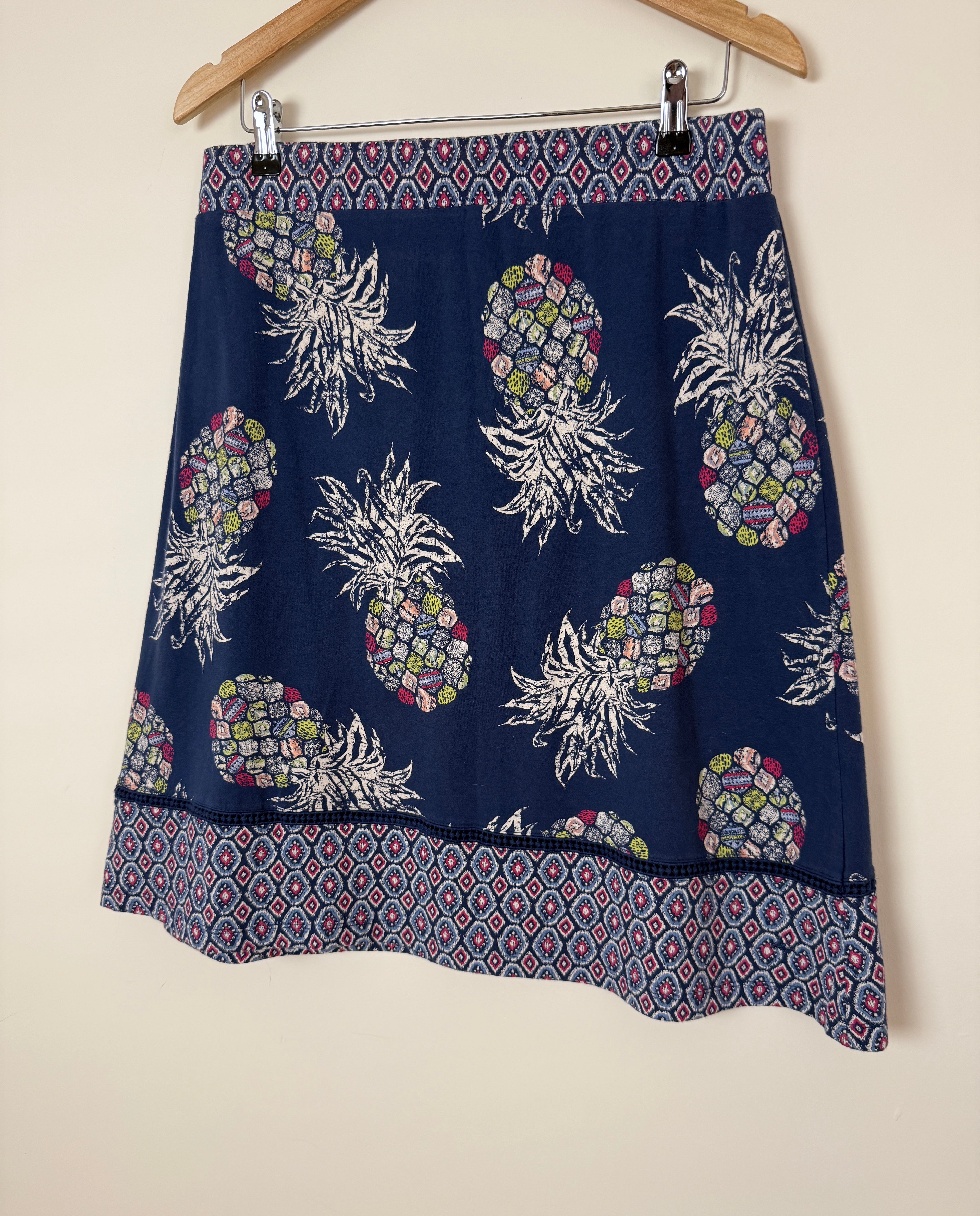 Mantaray Navy Pineapple Print Mini Skirt UK14
