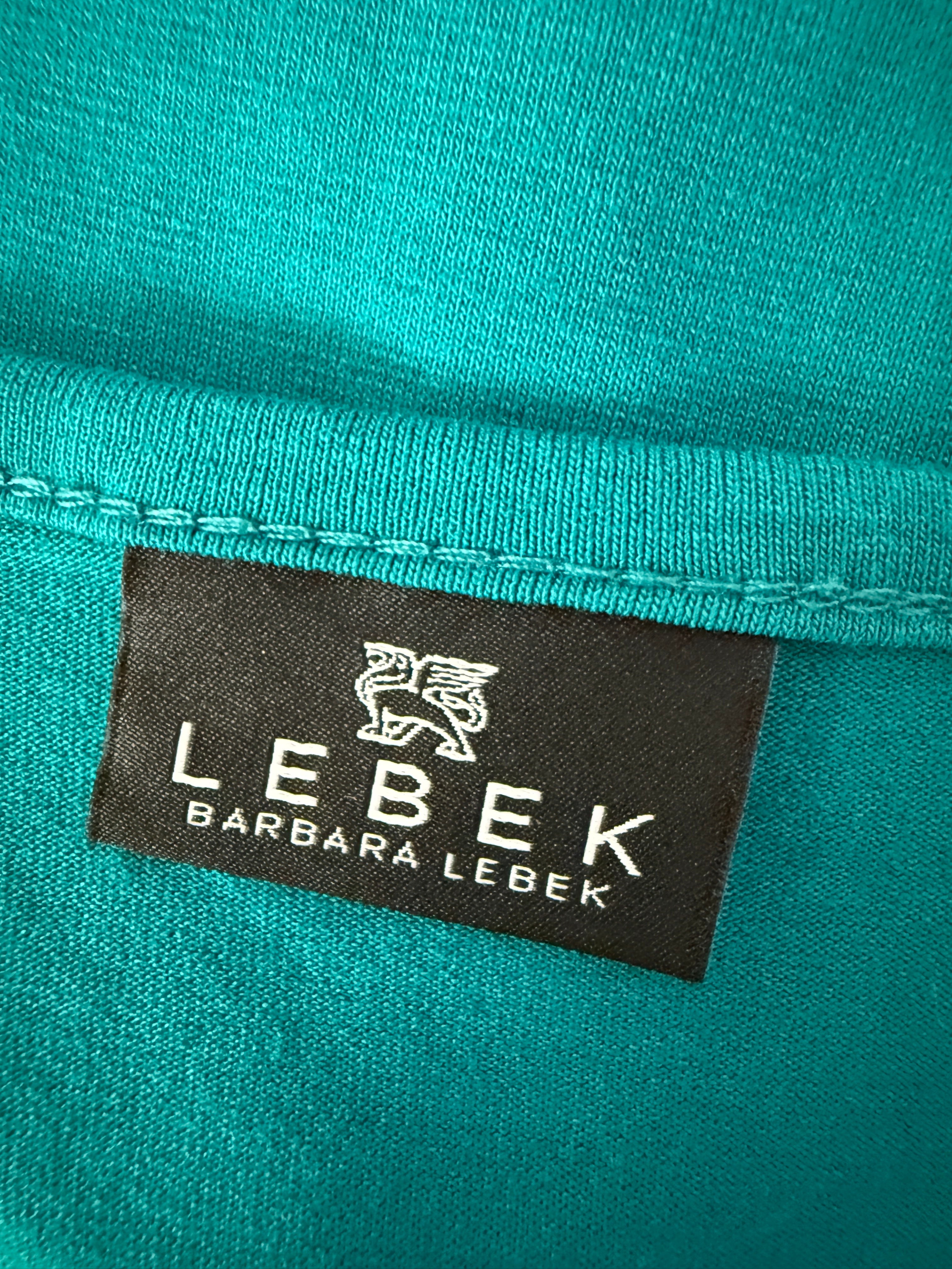 Lebek Teal Embellished V-Neck 3/4 Sleeve Top UK 12