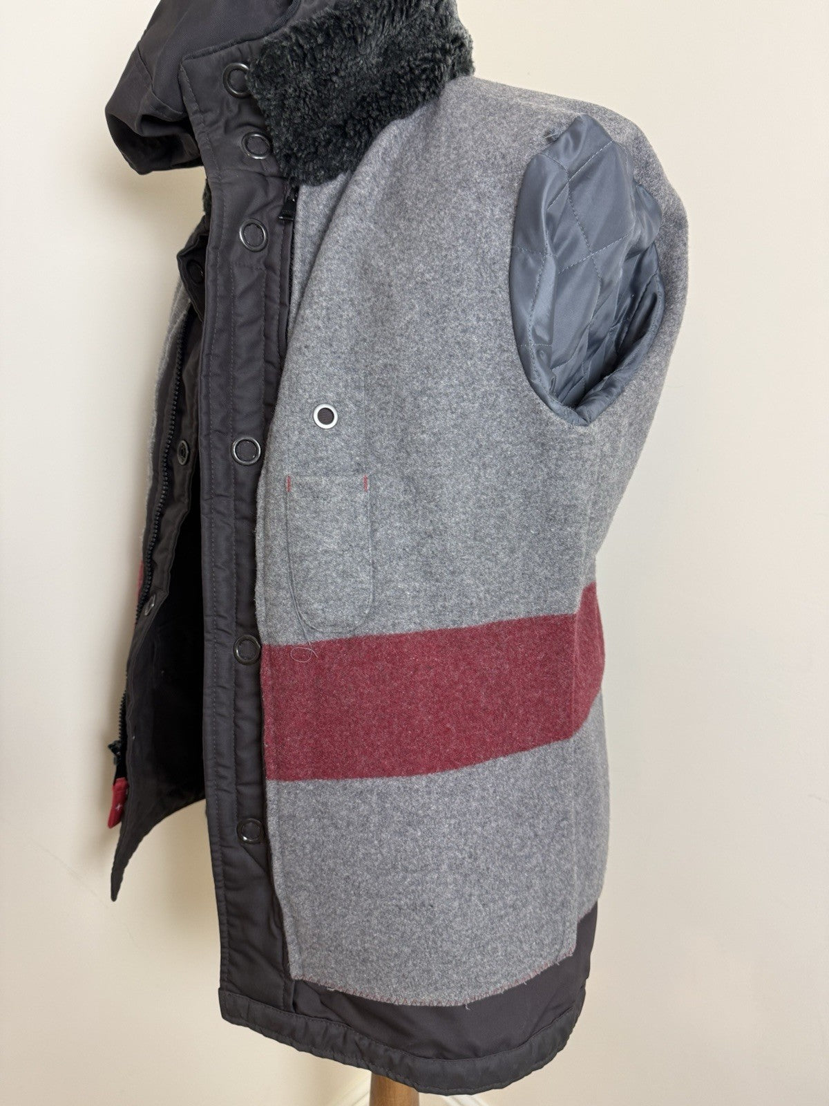 Strellson Swiss Cross Reloaded-W Wool Lined Wax Effect Charcoal Jacket Med