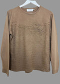 Reflect Collection Vintage Camel Floral Embroidered Jumper  - M/L