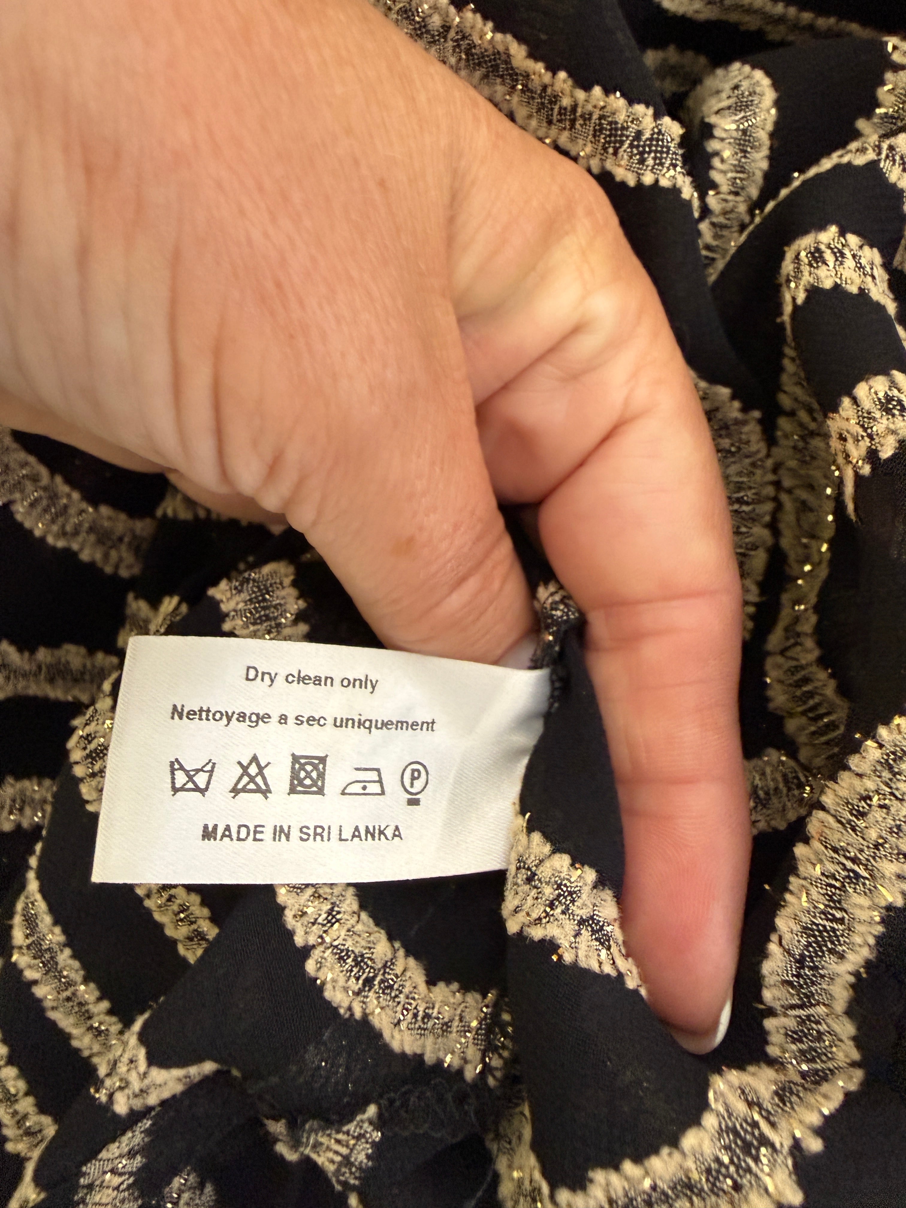 Windsmoor Black Gold Metallic Sheer Duster Jacket UK14