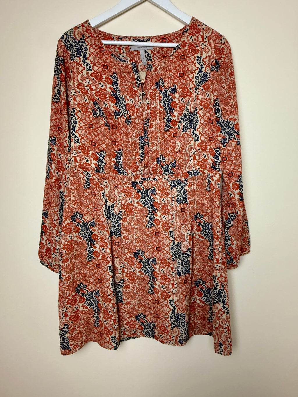 Pepperberry Floral Boho Tunic Dress Size 14 Curvy