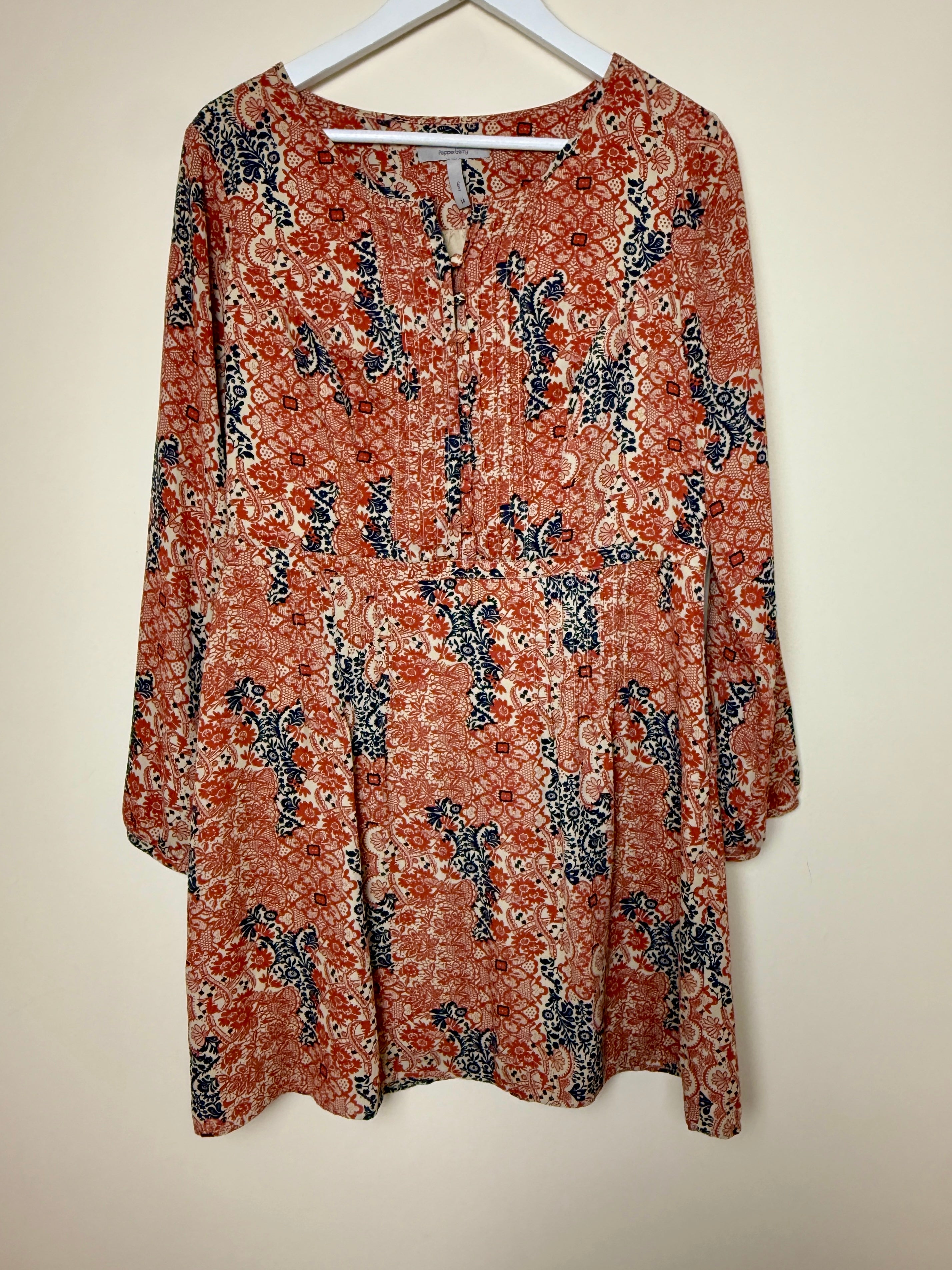 Pepperberry Floral Boho Tunic Dress Size 14 Curvy