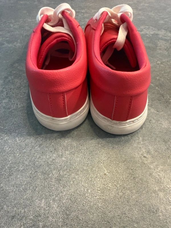 M&S Coral Pink Trainers UK 5 Womens Lace Up Sneakers Insolia Flex