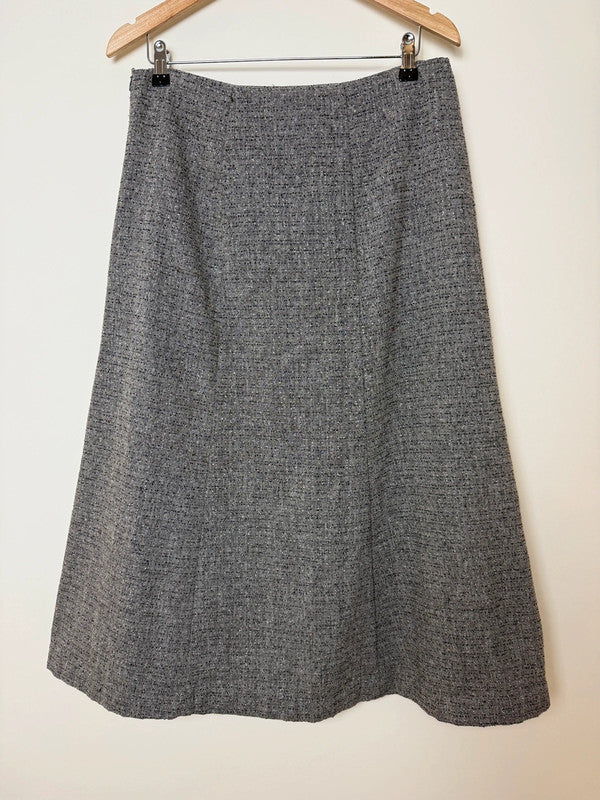 Pistachio Brown Tweed A Line Skirt - UK14/16