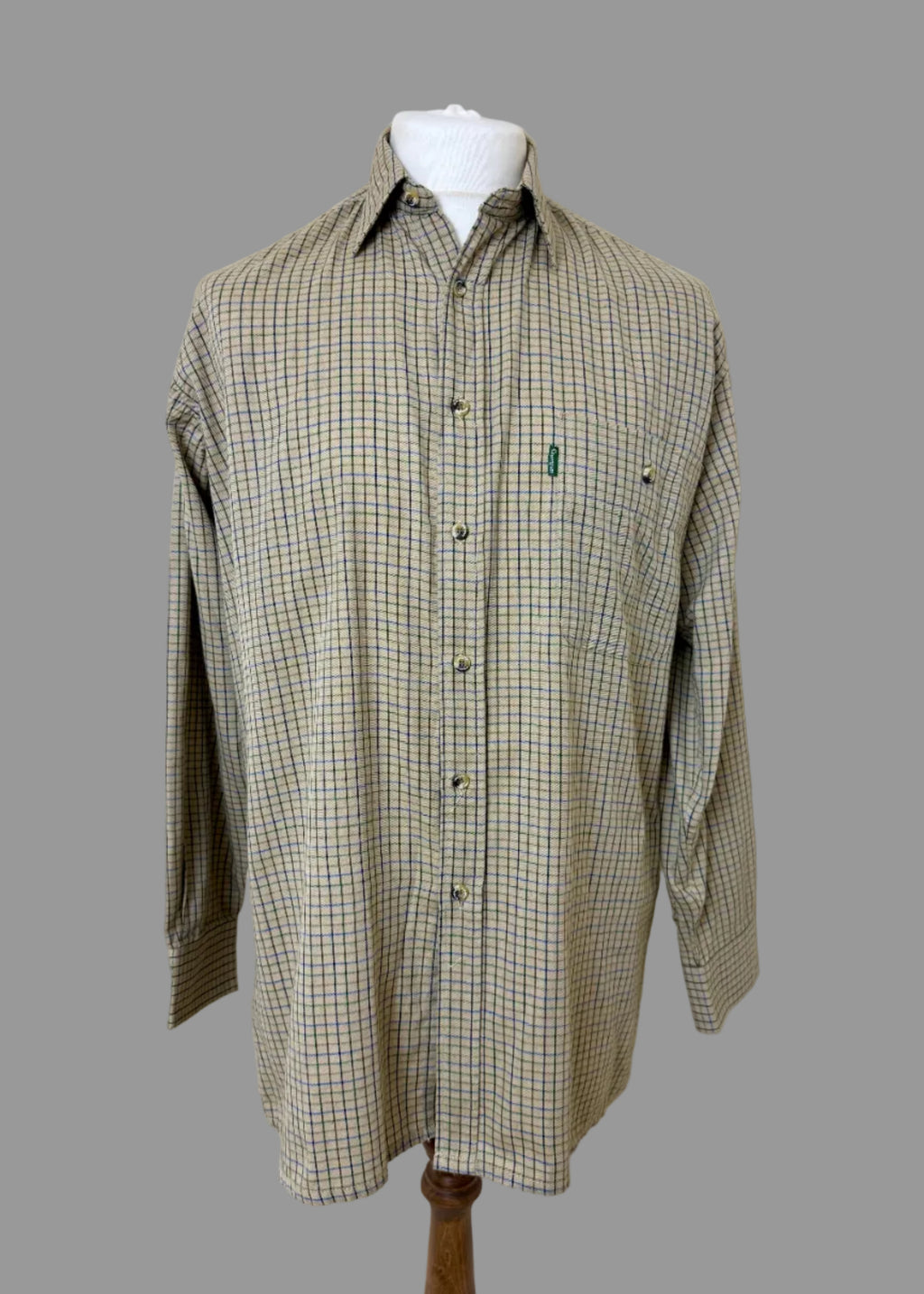 Champion Beige Check Shirt Mens Medium