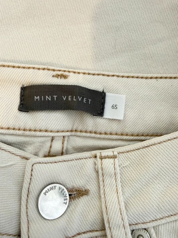 Mint Velvet Ivory Straight Leg Jeans UK 6 Short High Rise Denim