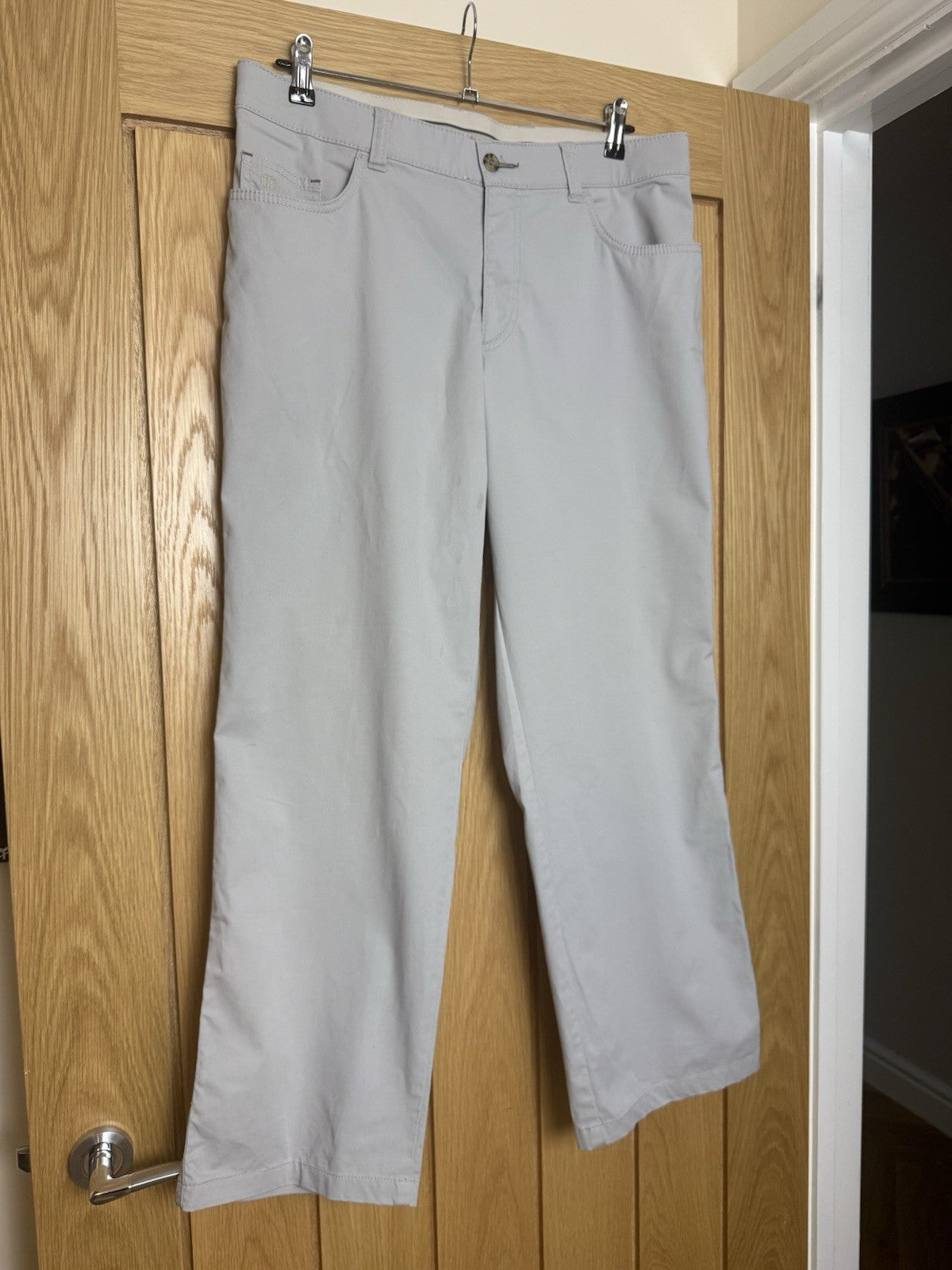 Hattric Grey Stretch Regular Fit Chinos with NonSlip Waistband - W34/L28