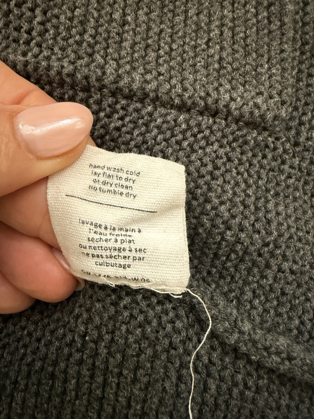 Oak & Fort Grey 100% Cotton Long Open Fronted Cardigan - Small