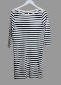 The White Company Black & White Breton Dress - Size 12