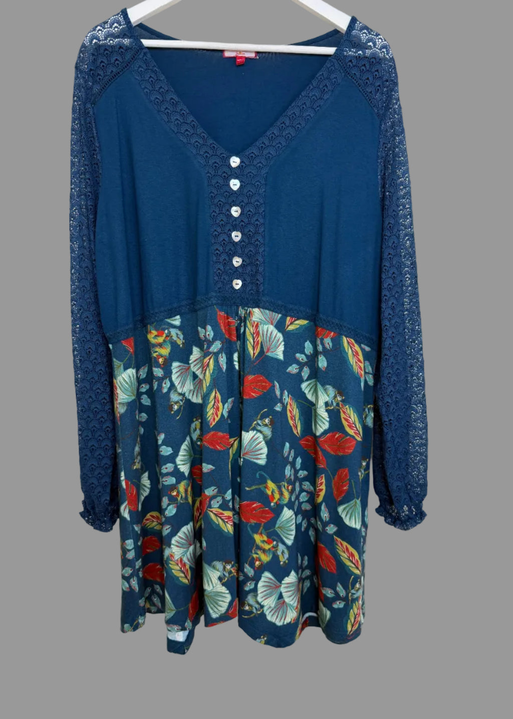 Joe Browns Blue Boho Lace Tunic Dress Size 22