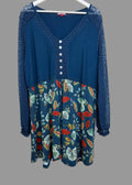 Joe Browns Blue Boho Lace Tunic Dress Size 22