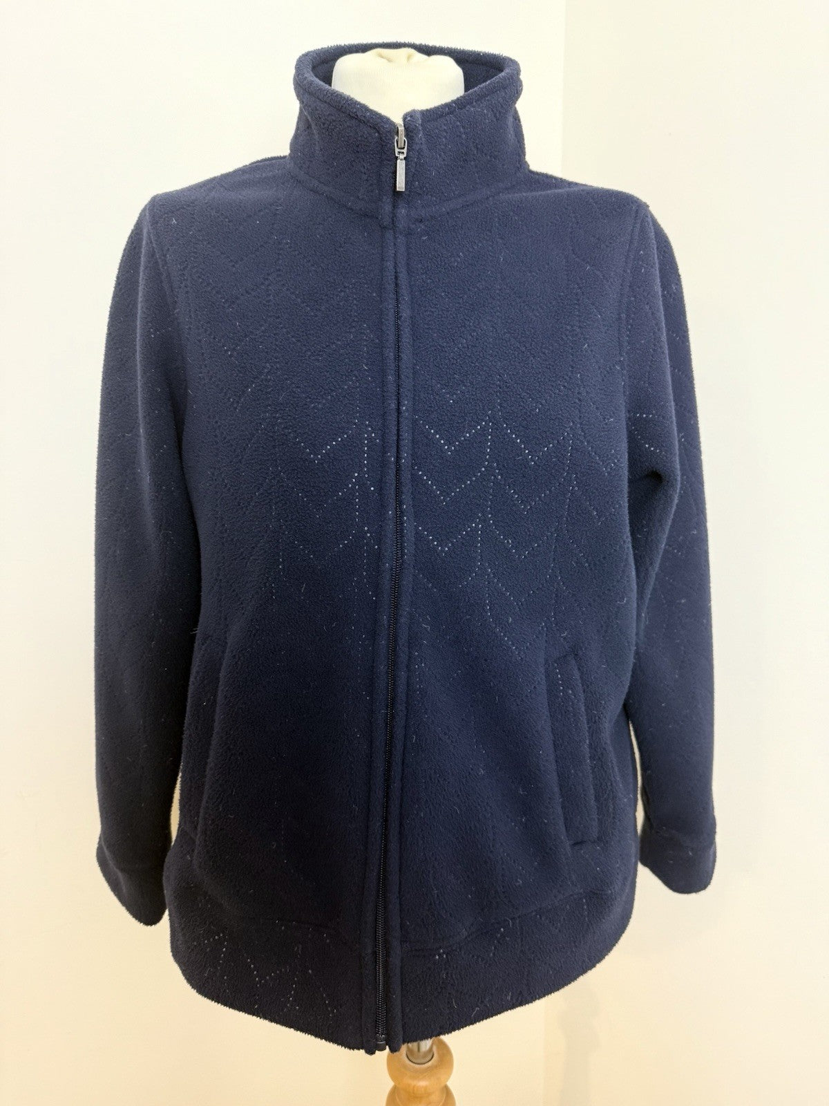 Navy Blue Laser Cut Pattern Fleece -Small