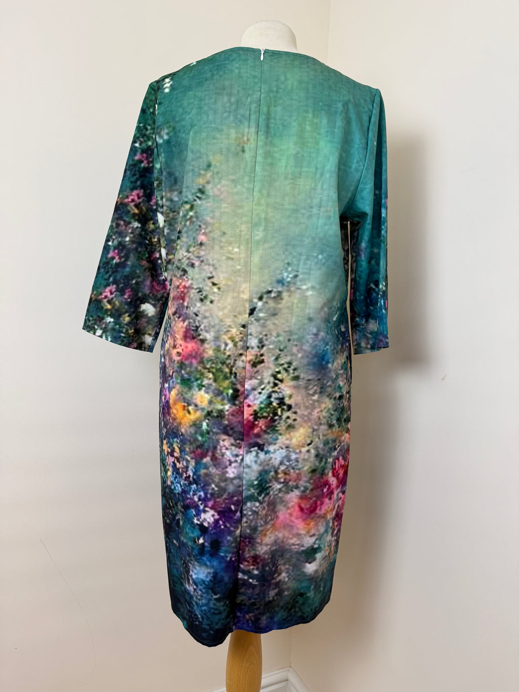 Shein Green Floral Tunic Dress XL V-Neck Loose Summer