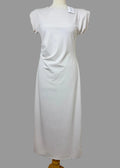 Luxtyle Ivory Draped Ruched Maxi Dress UK 10 Stretch BNWT