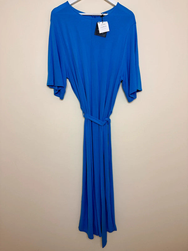 John Lewis BNWT Mid Blue Belted Jersey Dress - UK18