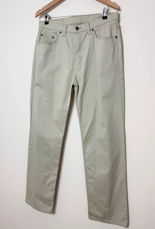 M&S Beige Straight Leg Jeans W34 L31 Premium Grade Denim