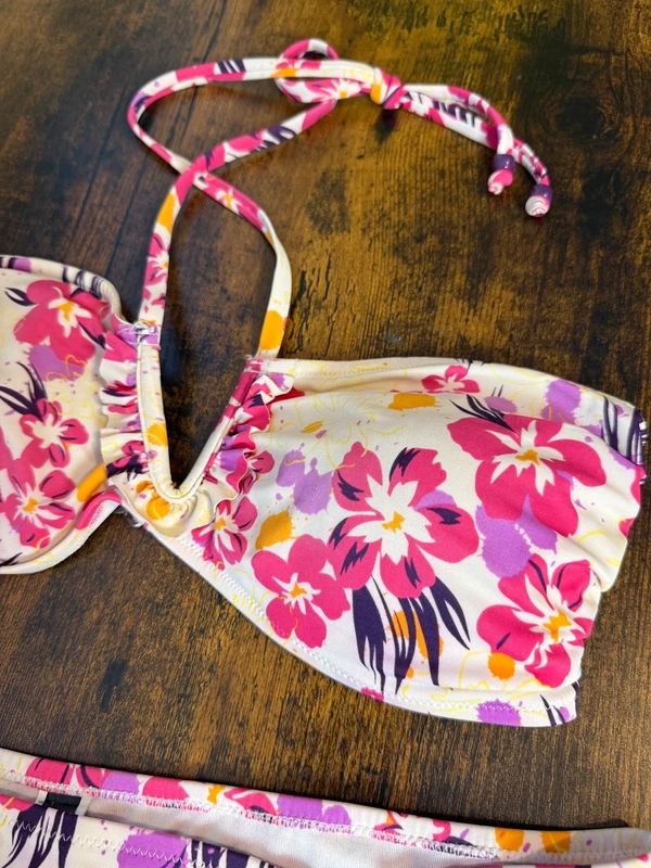 Marie Meili Bandeau Bikini Sweetheart Halter High Waist UK16