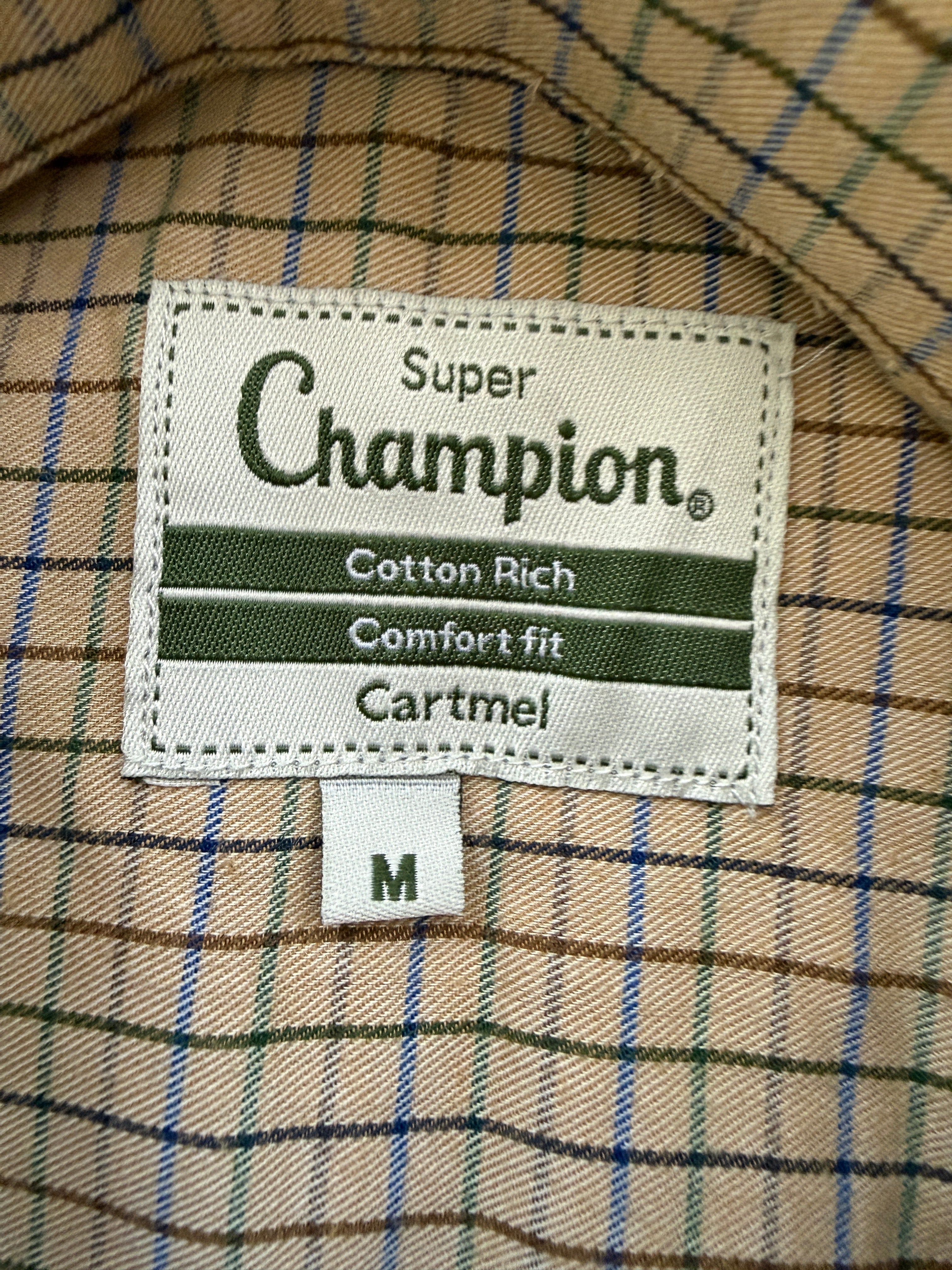 Champion Beige Check Shirt Mens Medium