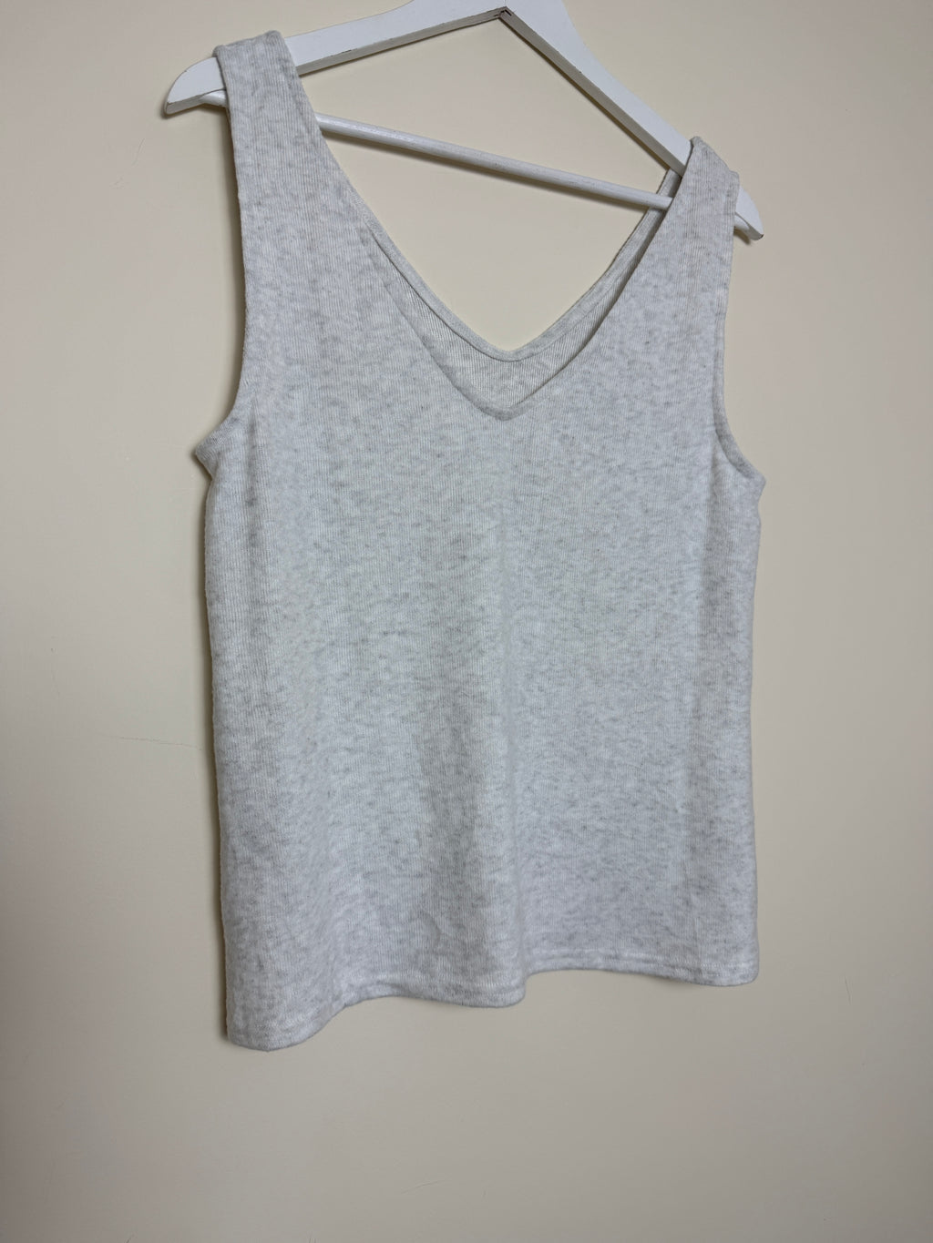 F&F Grey Knitted Sleeveless V Neck Soft Vest Top UK12/14
