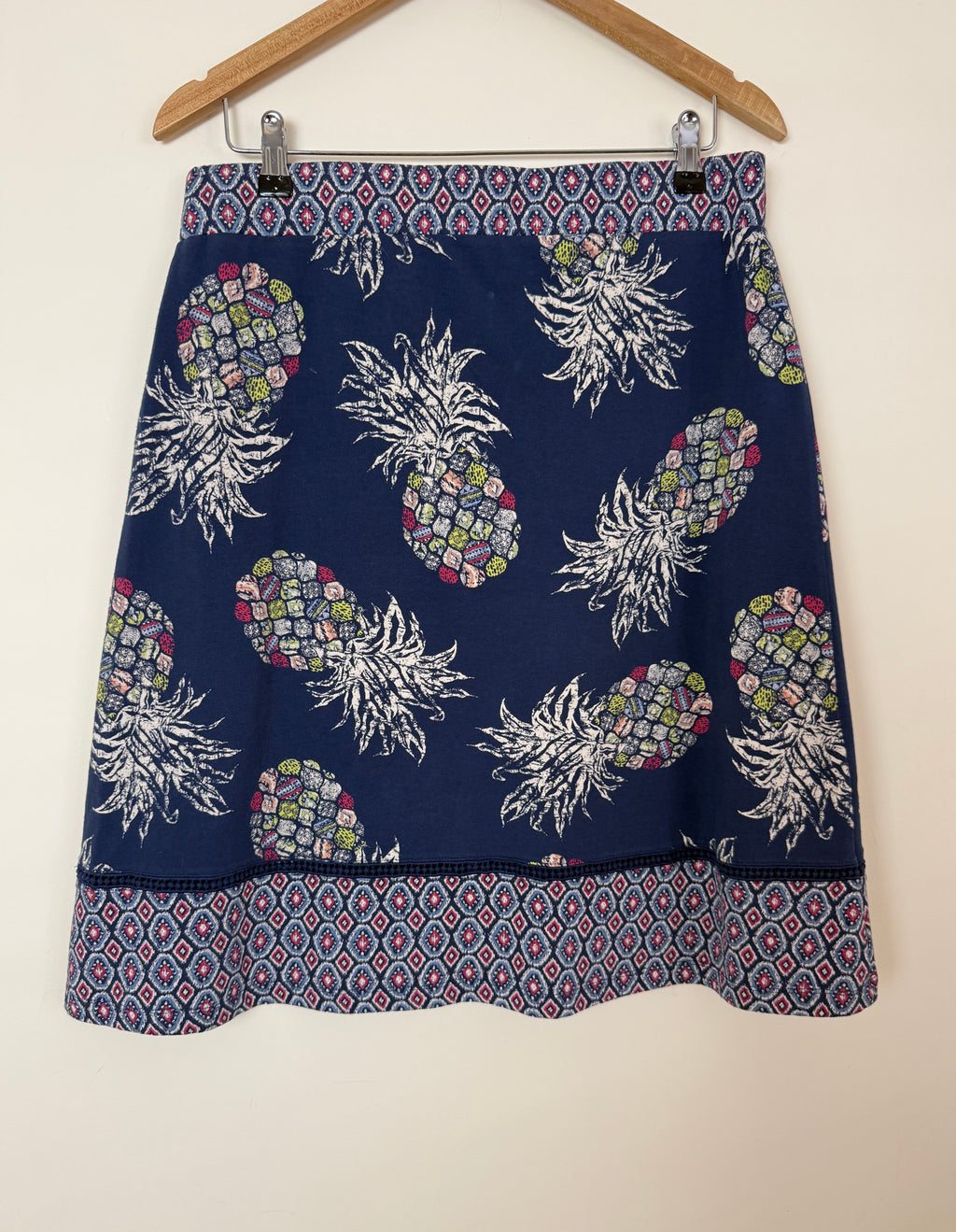 Mantaray Navy Pineapple Print Mini Skirt UK14