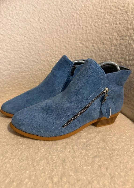 Okbop Brand New Suede Effect Light Blue Ankle Boots - UK7.5 EU41