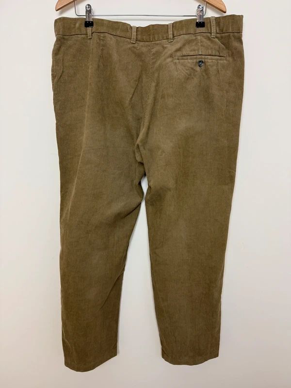 M&S Corduroy Trousers Camel Straight Leg Cotton Regular Fit W40 L29