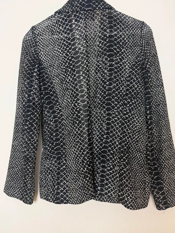 River Island Black Snakeskin Effect Lace Knit Blazer - UK10