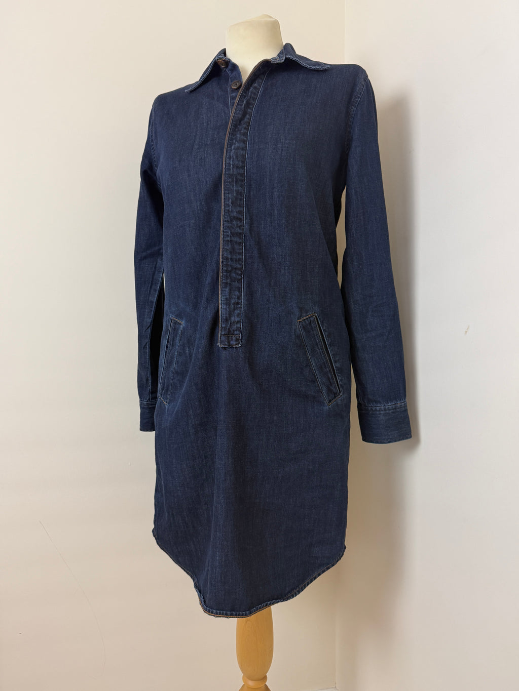 Polo Ralph Lauren Denim Shirt Dress UK8 US4 Dark Wash Cotton