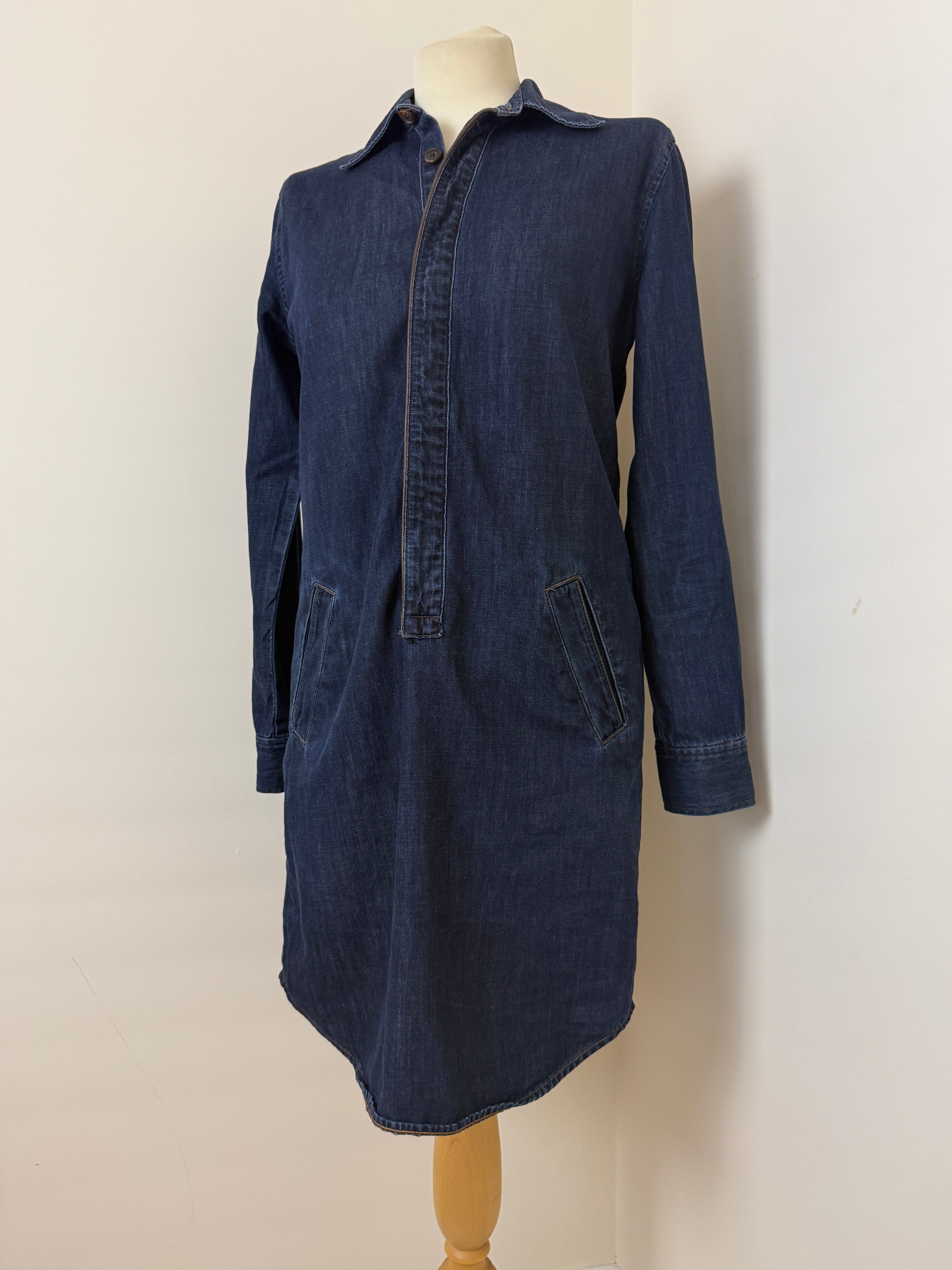 Polo Ralph Lauren Denim Shirt Dress UK8 US4 Dark Wash Cotton
