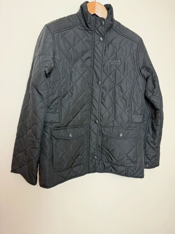 Regatta Tarah Black Diamond Quilted Water Repellent Coat - UK12