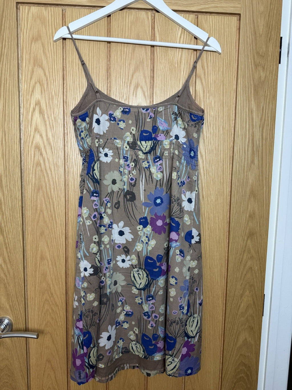 Esprit Brown Floral Cotton Summer Dress - UK 10