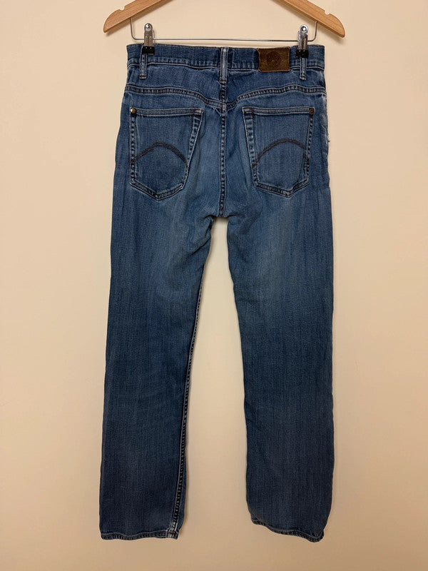 Pretty Green Mid Wash Distressed Button Fly Jeans - 30R