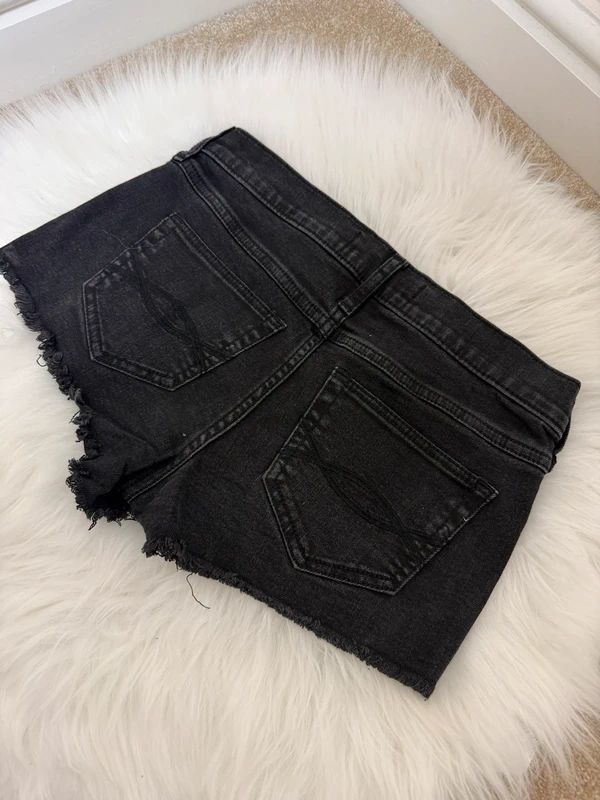 Abercrombie & Fitch Black Low Rise Micro Denim Shorts W28 Womens