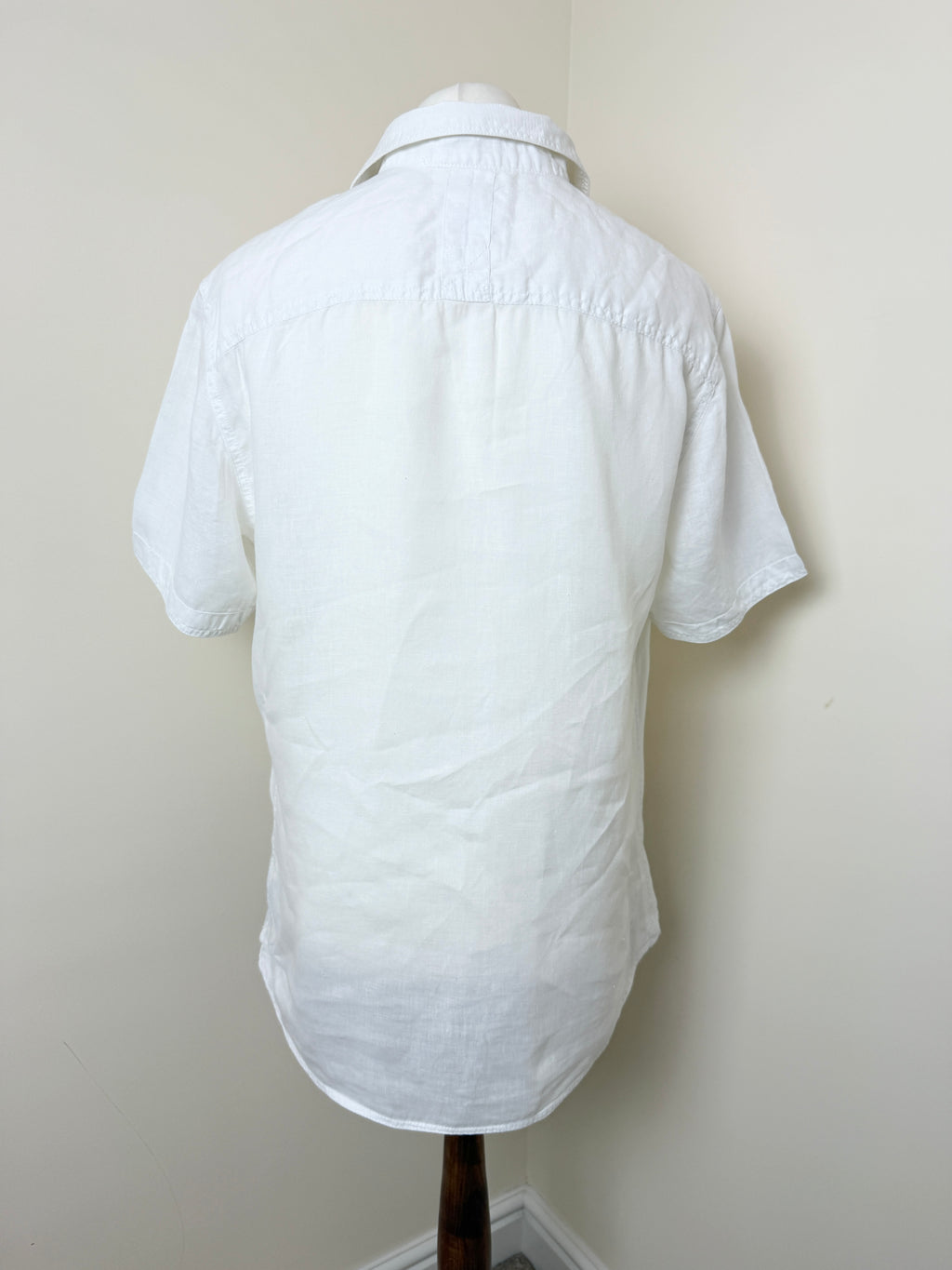 Next White 100% Linen Short Sleeve Shirt Mens Large