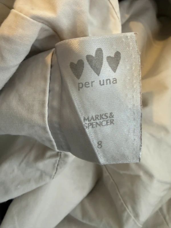 Per Una Cream Trench Coat UK8 Mac Jacket Stand Collar Button Detail