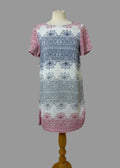 White Stuff Pink Blue Paisley Print Shift Dress UK10