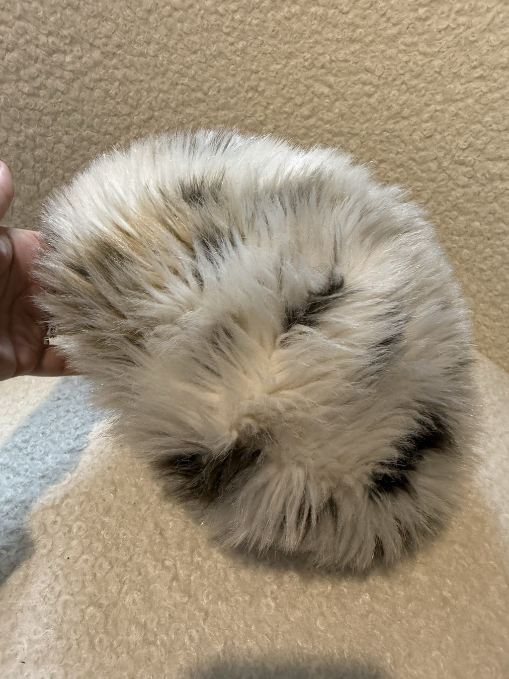 Faux Fur Satin Lined Beret Winter Hat - One Size
