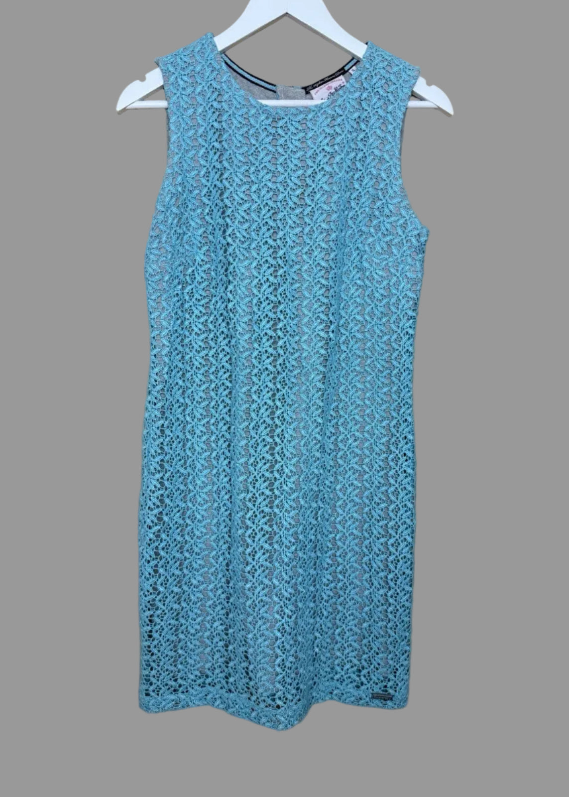 Superdry Turquoise Lace Overlay Dress - Small