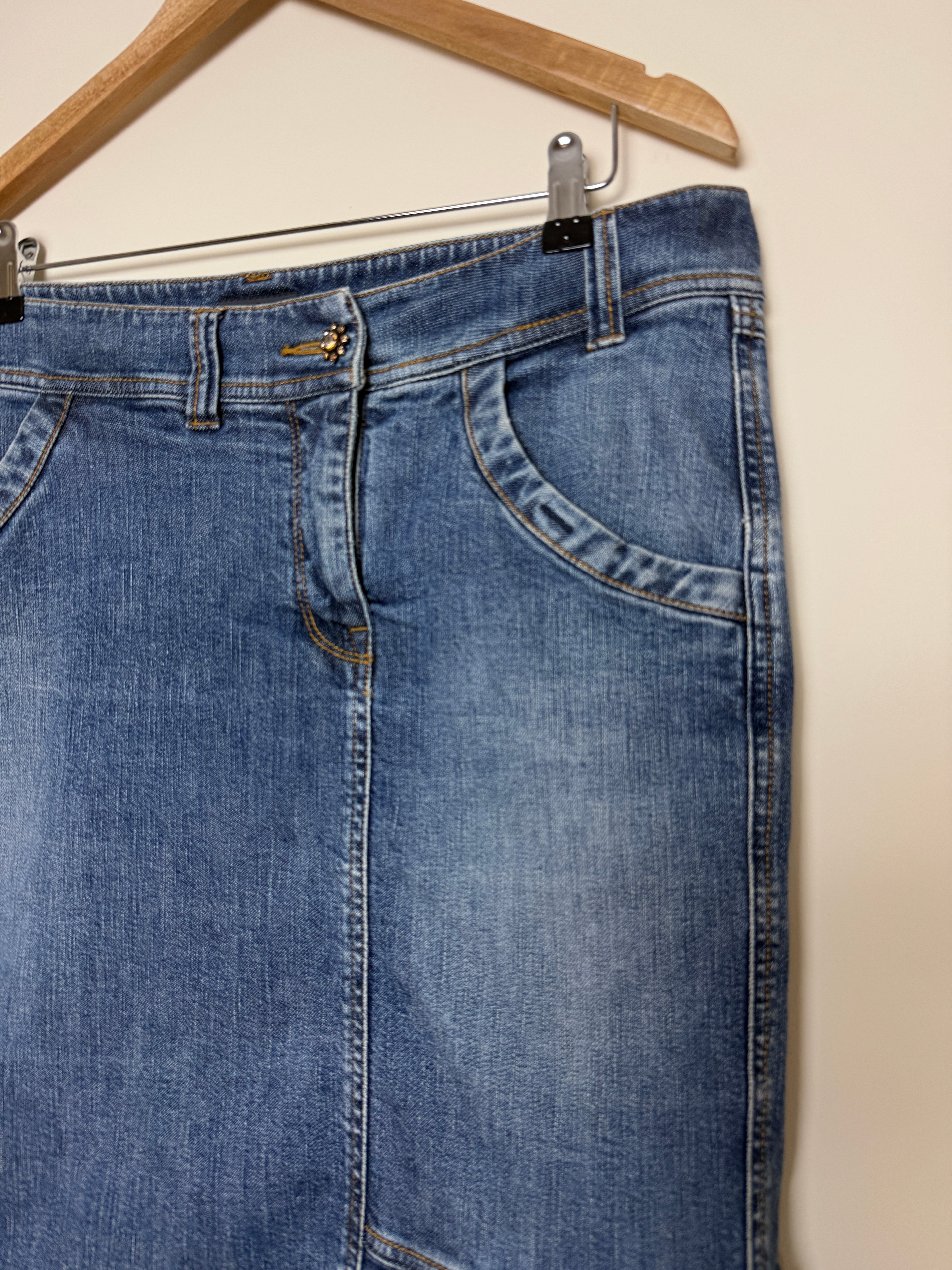 Mexx Y2K Pleated Off Centre Denim Skirt - UK16