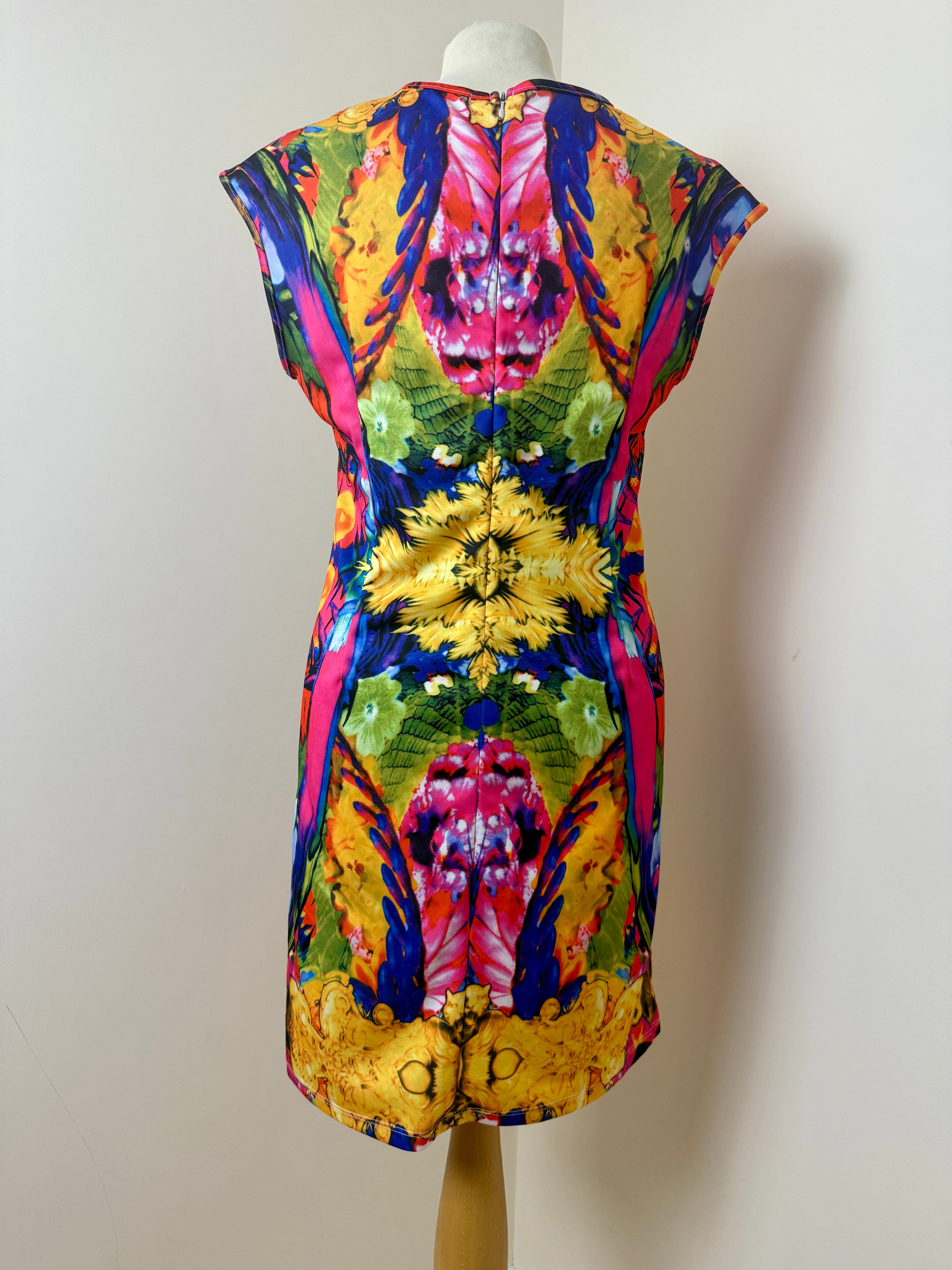 Brave Soul Shift Dress Medium Multicolour Floral Abstract Retro Cap Sleeve