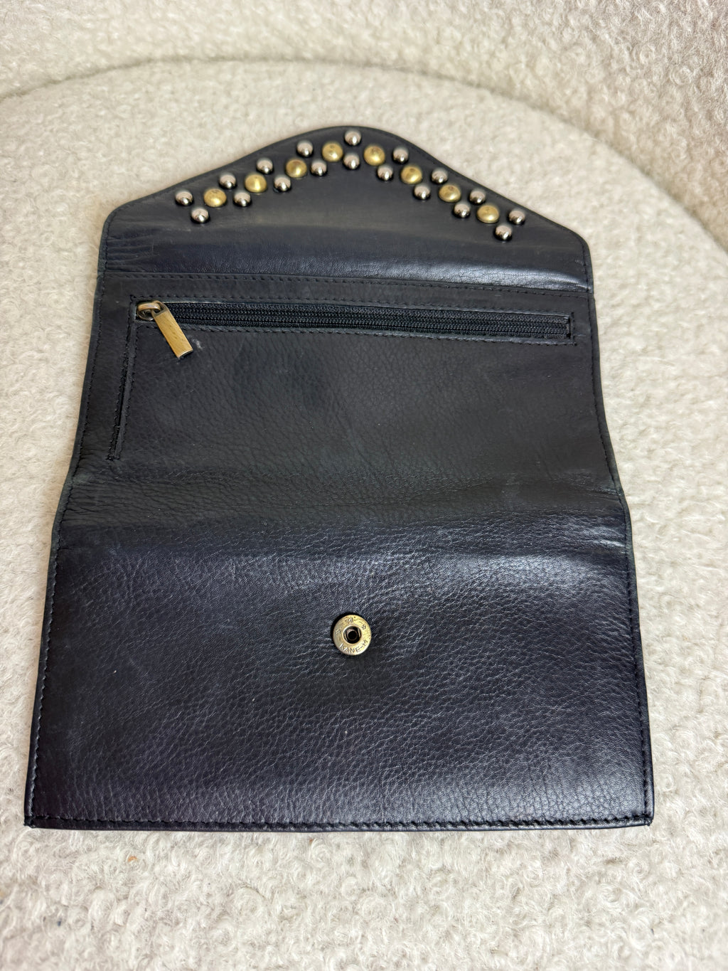Rowallan Leather Purse Wallet Black Teal Paisley Card Holder Soft Leather