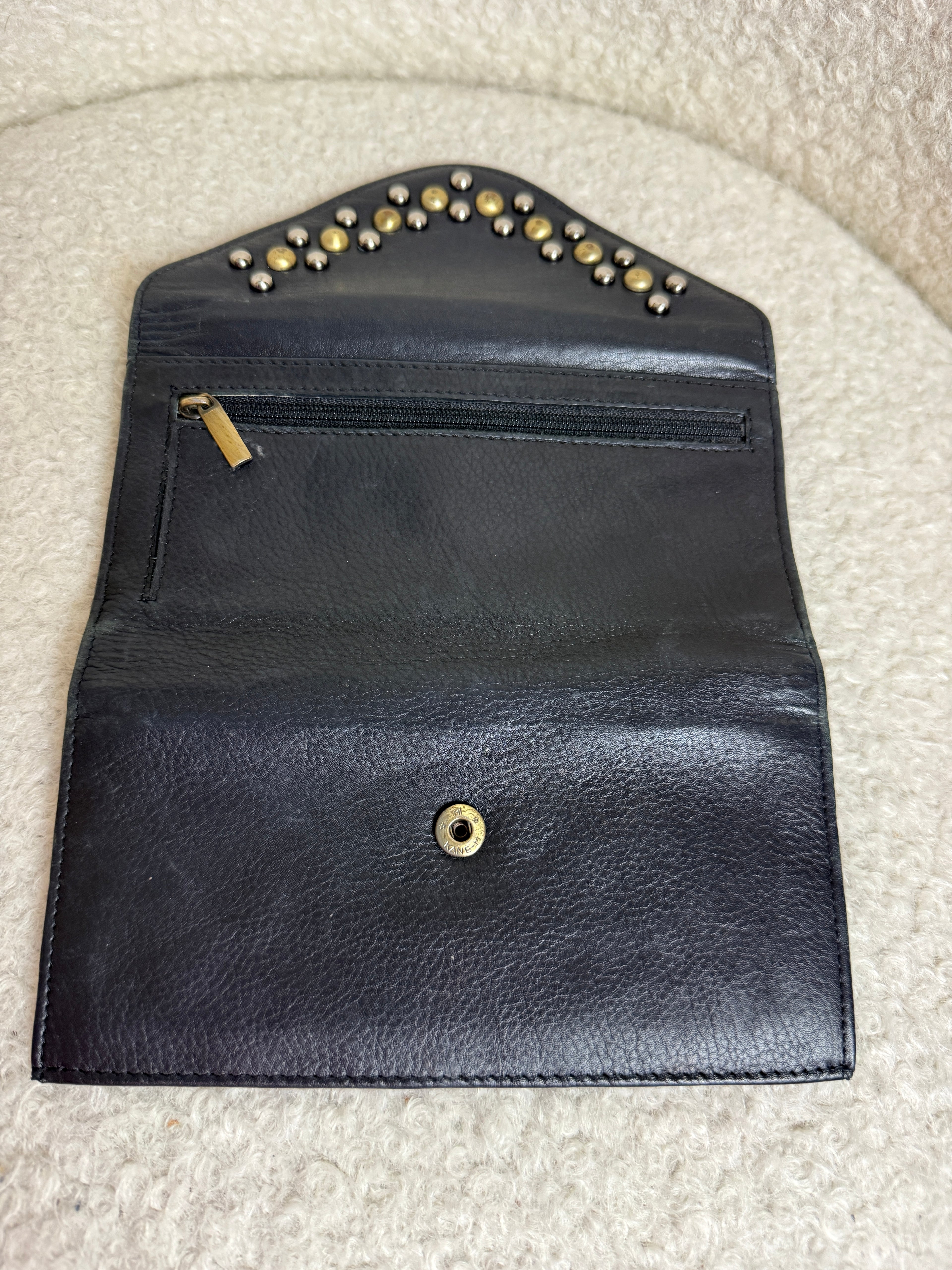 Rowallan Leather Purse Wallet Black Teal Paisley Card Holder Soft Leather
