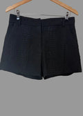 French Connection Black Croc Effect Tailored Shorts UK10 Textured Structured