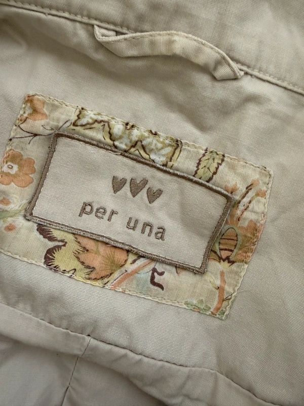 Per Una Cream Trench Coat UK8 Mac Jacket Stand Collar Button Detail