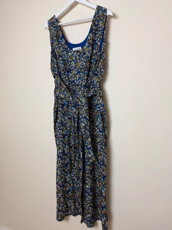 Thought Floral Ditsy Jumpsuit Wide Leg Boho V Neck UK 12