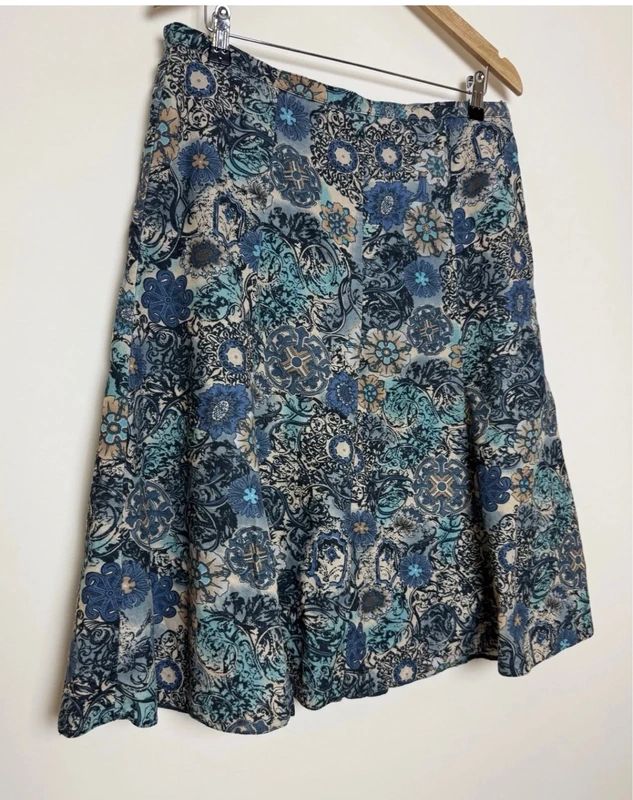 Honor Millburn at EWM Women’s Corduroy A-Line Skirt UK16 – Blue Casual Midi Skirt