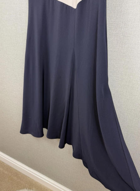 Phase Eight Blush Pink & Navy Cape Overlay Midi Dress UK18 - Preloved